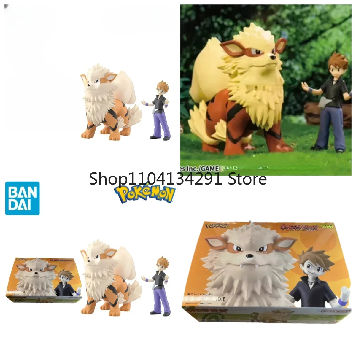 bandai-original-shokugan-pokemon-escala-mundial-region-de-kanto-arcanina-verde-anime-figuras-de-accion-juguetes-para-ninos-regalo