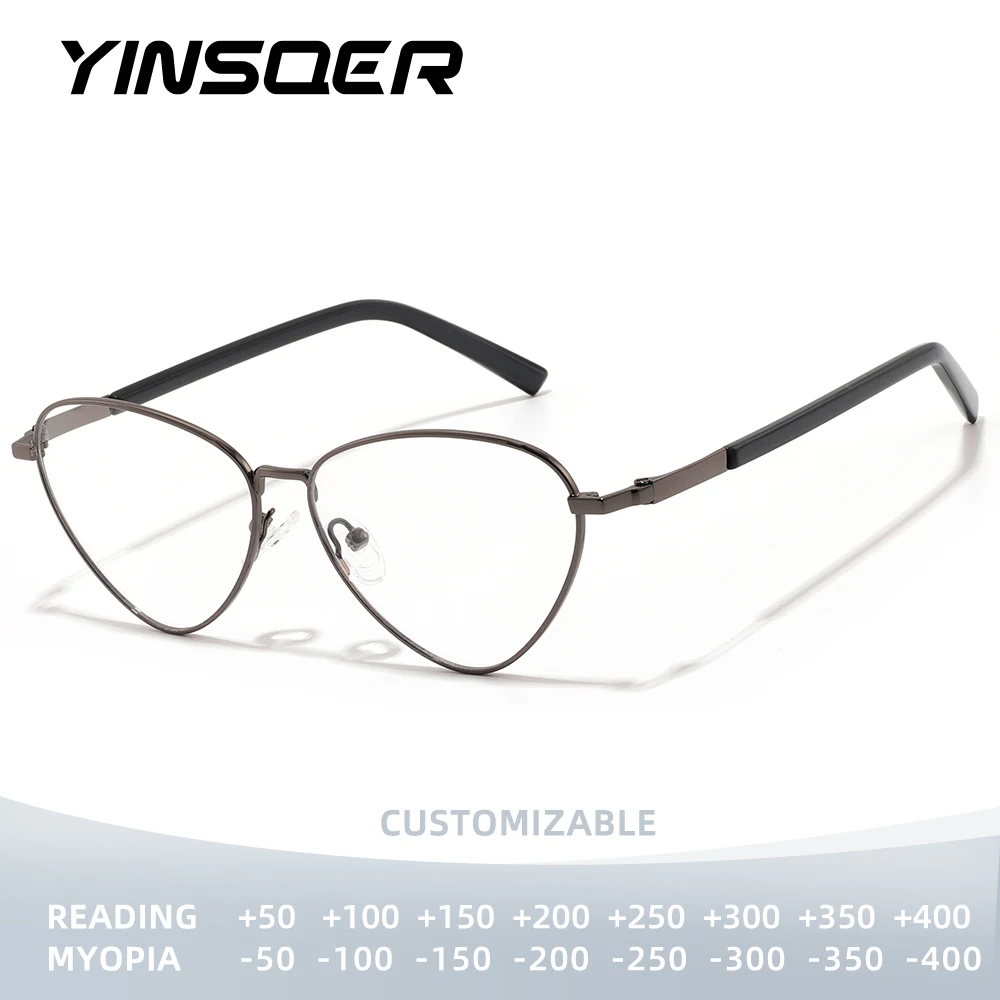

YINSQER новые очки с защитой от синего света, женские очки «кошачий глаз», оптические очки для близорукости, дальнозоркости, очки для чтения по индивидуальному заказу