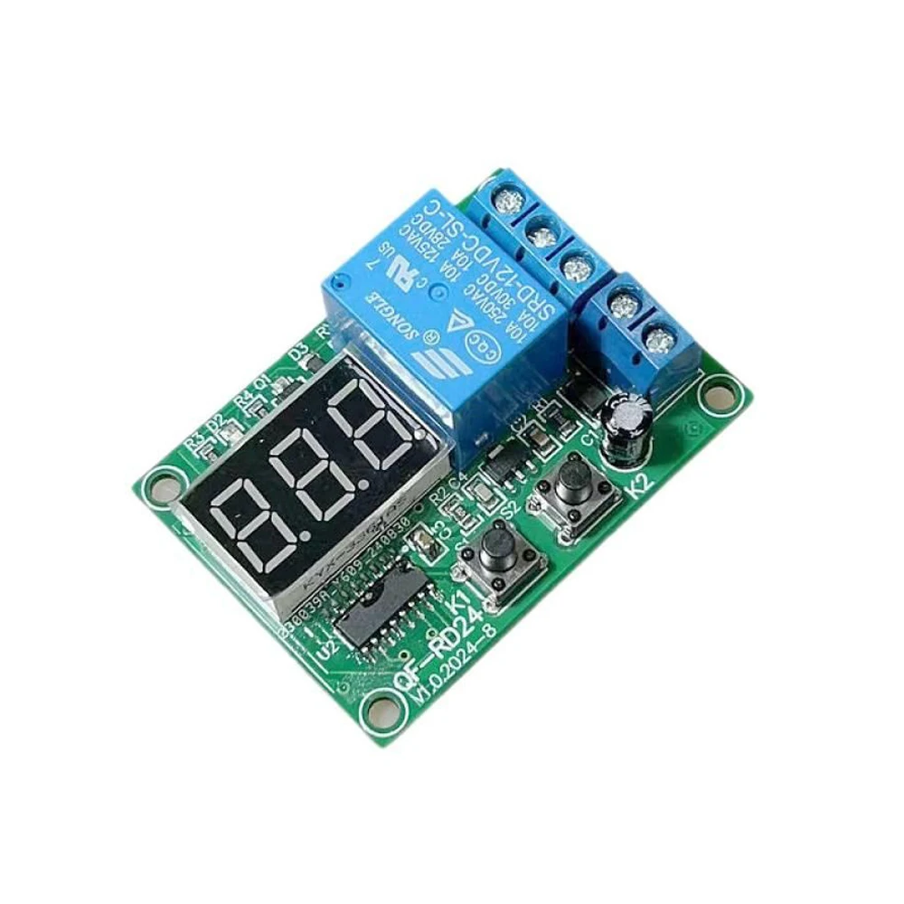 DC12/24V Digital Time Delay Relay Module Low Power Design Multi Functional Delay Control Fit for 30VDC or 250VAC Environments