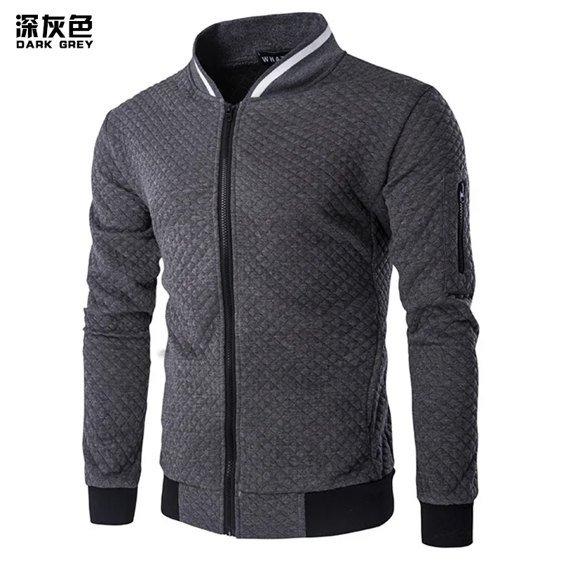 Men\'s Golf Sportswear Bomber Jacket Jacquard Plaid Coats Zipper Stand Collar Outerwear Casual Tops Men Jacket Sweatshirts S--4XL