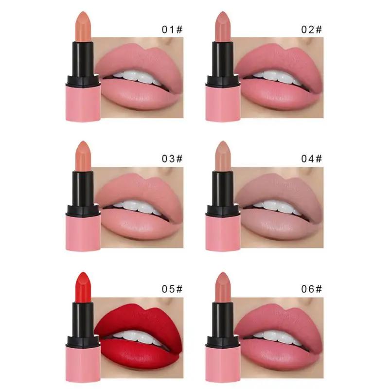 1 ~ 4 pz velluto opaco rossetto duraturo carino rossetto trucco labbra rosso tinta impermeabile multicolore antiaderente tazza cosmetici