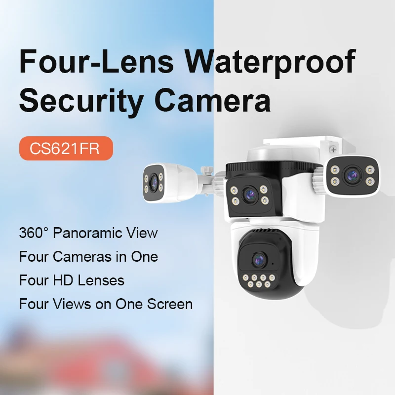 Vstarcam CS621FR 4MP O-Kam APP Cámara IP Domo PTZ Inalámbrica a Color de 4 Lentes con Detección Humanoide por IA, Seguridad Doméstica, CCTV, Monitor de Bebés