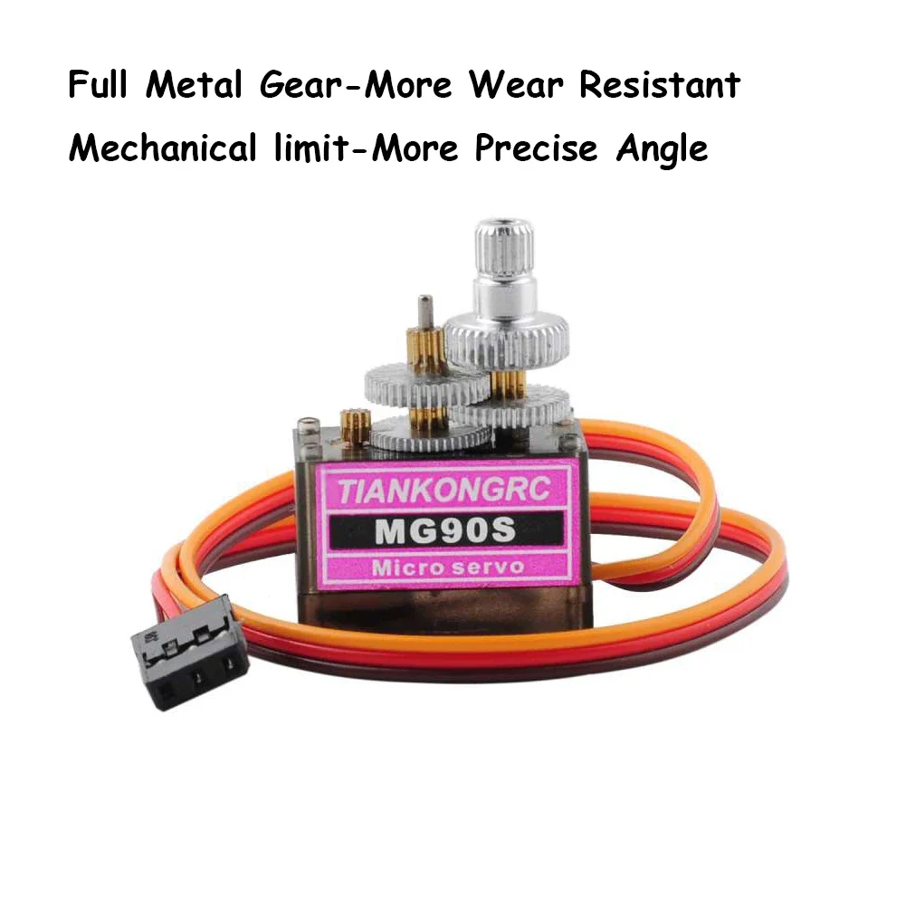 4 pezzi leggero 9g micro servomotore MG90S mini servo RC ingranaggio completamente in metallo per Arduino robot elicottero aereo auto barca controllo
