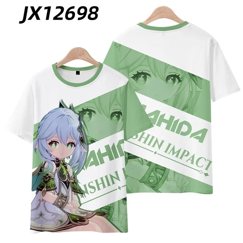 

Children, Boys, Girls, Children's Short Sleeve T-shirt, Genshin Impact, Nahida, High Quality, Summer, 2024