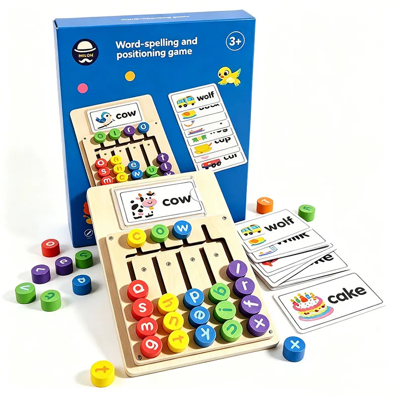 Wooden Letter Spelling Learning Board - Preschool Educational Toy English Phonics Introduction Tool Alphabet Learning Chart