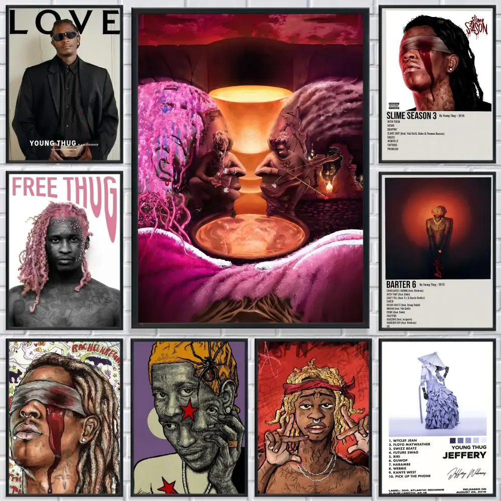 الهيب هوب مغني الراب Y-الشباب البلطج المشارك HD طباعة شخصية قماش جدار جدارية ملصق فني صور لغرفة المعيشة ديكور المنزل دائم