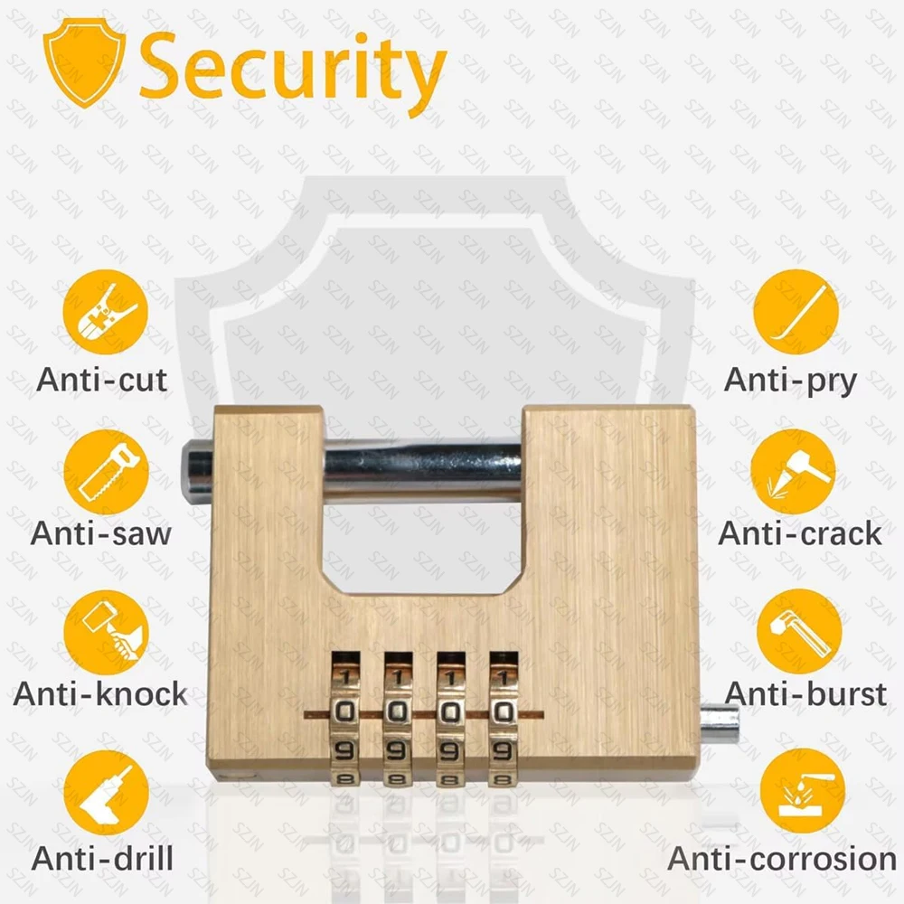 Lucchetto con password impermeabile Lucchetto di sicurezza pesante a forma di De utilizzato nei garage, armadietti, cancelli e serrature di protezione del magazzino