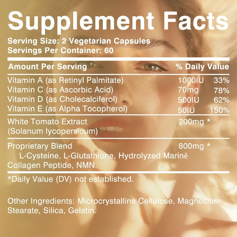White Tomato Collagen Supplement - Support Cell Repair, Anti-aging, Reduce Wrinkles, Improve Skin Condition, Boost Vitality