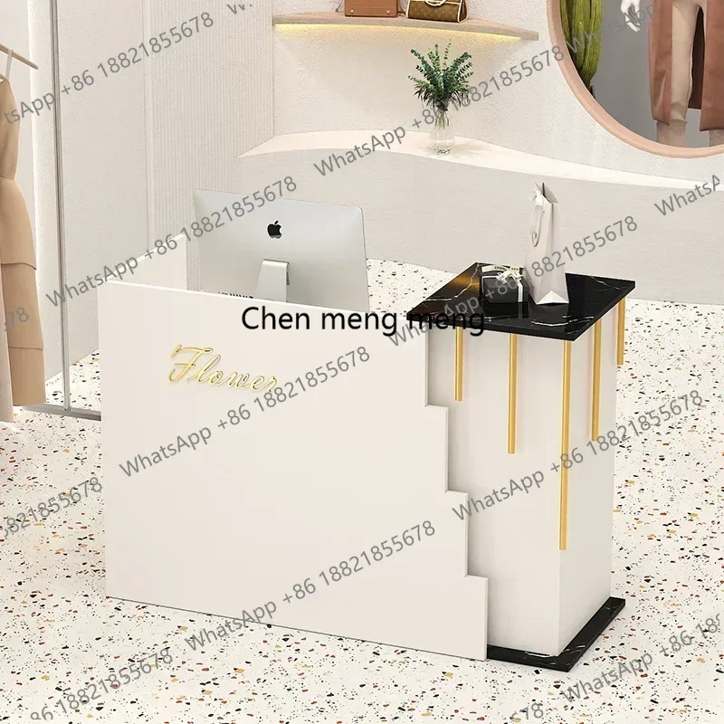 

Beauty Store Simple Office Reception Desks Clothing Front Desk Cashier Small Bar Table Luxury Salon Reception Desk Modern