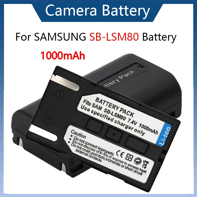 1000mAh  Battery for SAMSUNG SC-D263 D351 D353 D362 D363 D364 D365 SB-LSM80 Camera Battery