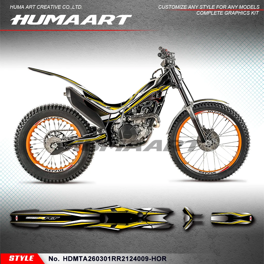 HUMAART Racing Sticker Wrap Sticker for Honda Montesa Cota 4RT 260R 301RR 2021 2022 2023 2024,  HDMTA260301RR2124009-HOR