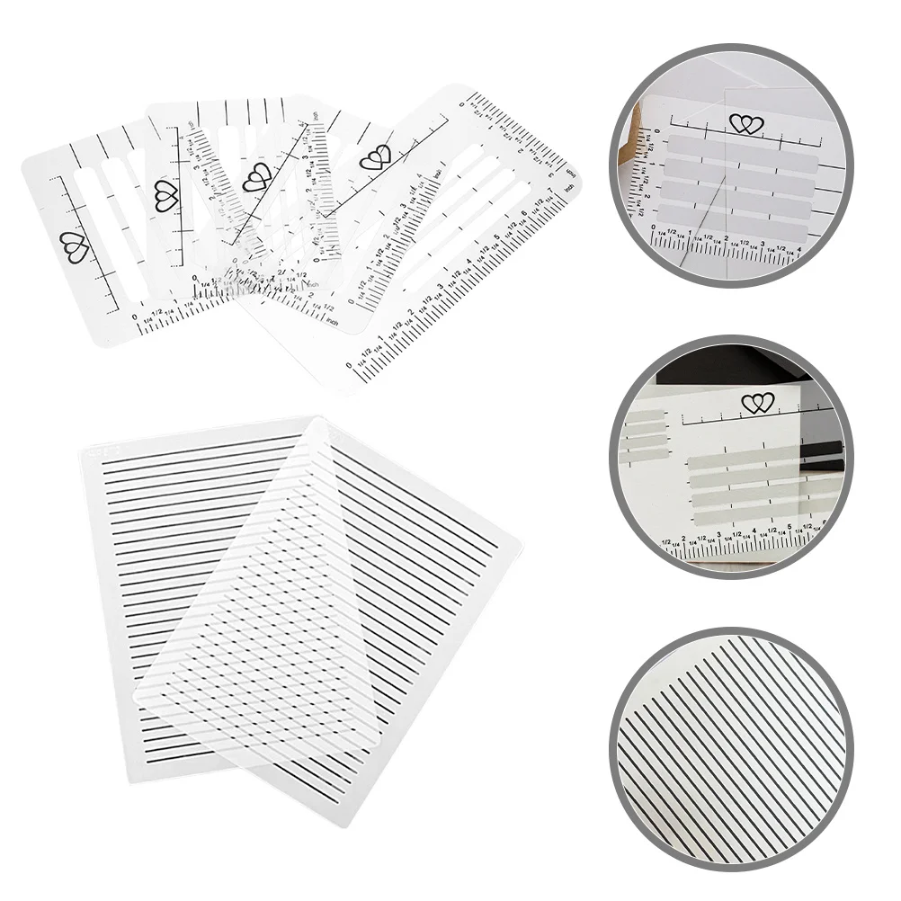 1 set 1 Set Plastic Drawing Rulers Lettering Drawing Supplies Envelope Addressing Template Stencils Diy Stationery Ruler Tools