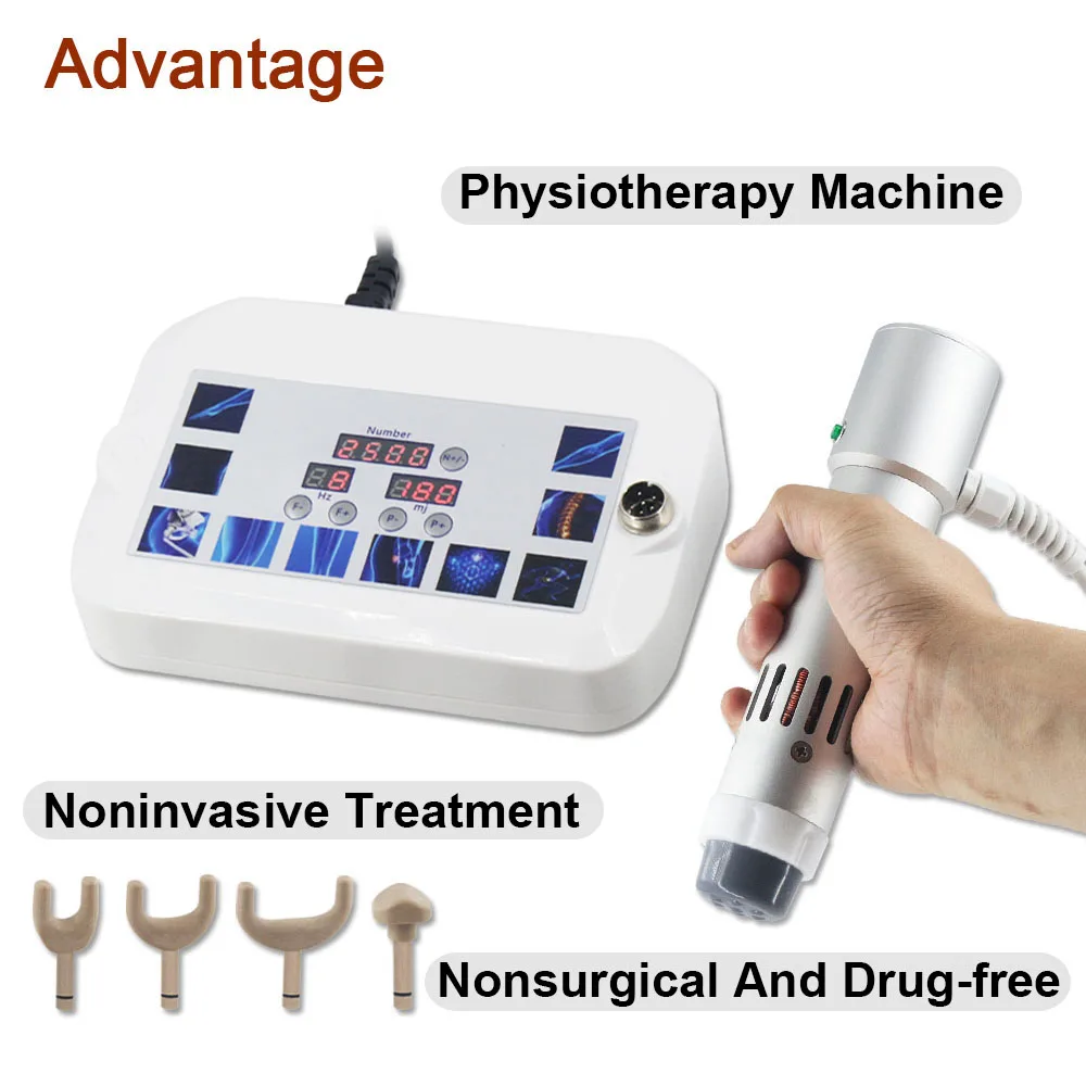 Shockwave Therapy Machine 2In1 Electric Chiropractic Corrective Device Lower Back Knee Pain Relief Deep Body Massage Home Use