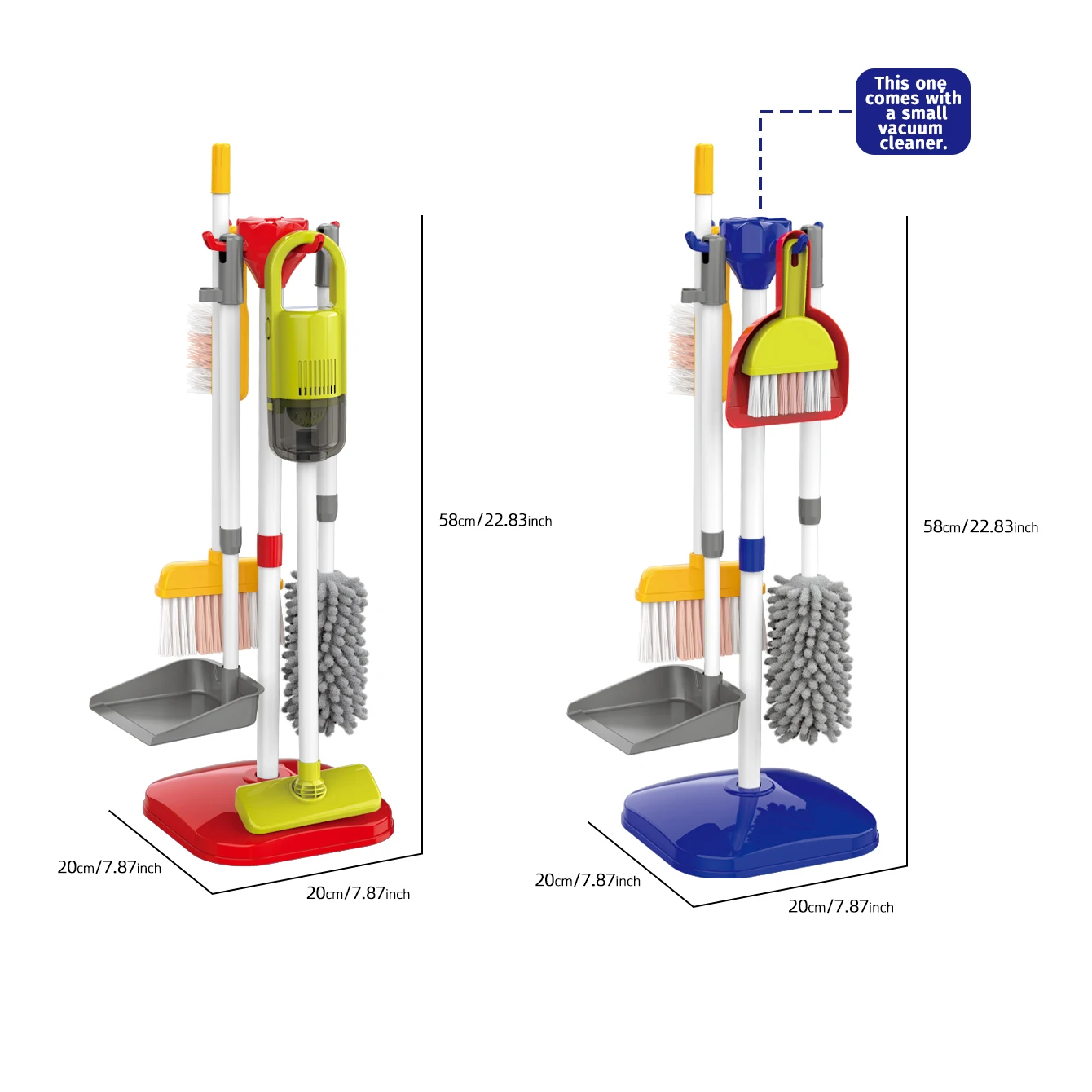 Simulatie voor kinderen, schoonmaakspeelgoed. Gereedschapsset voor stofzuiger, stoffer