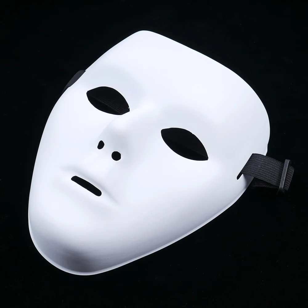 Máscara de cara completa blanca de piezas, máscara de Hip-Hop, fantasma, terrorífico, suministros para actuaciones de baile, accesorio para disfraz de Cosplay, 1 ud.