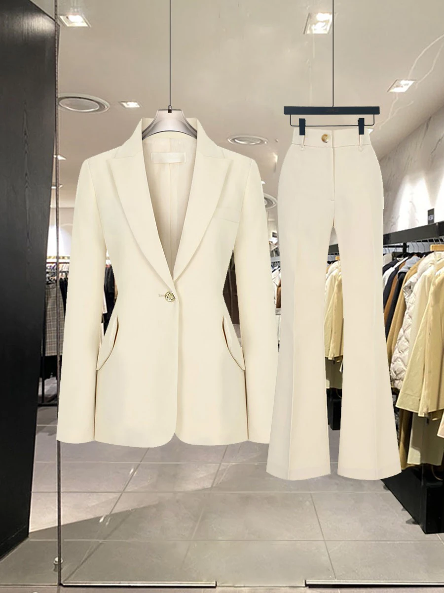 E Preto Emaecedor Conjunto F de Moda com Cintura Ajustada 2025 Novo Estilo de Outono Versátil Qualidade Artes...