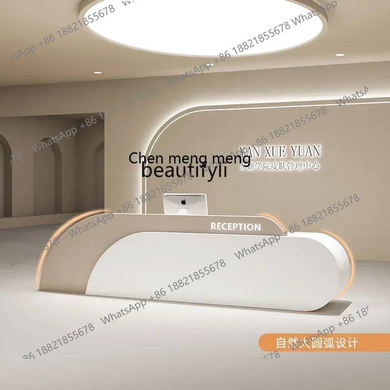

Simple beauty salon checkout page wabi sabi clothing shop bar table curved clinic yoga studio front desk company reception desk