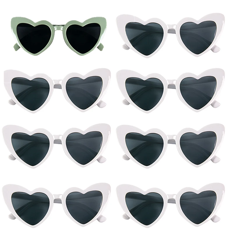 

8/12Pcs Pink White Heart Shaped Glasses for Bachelorette Party Wedding Favor Bridal Shower Decoration Bridesmaid Gifts Supplies