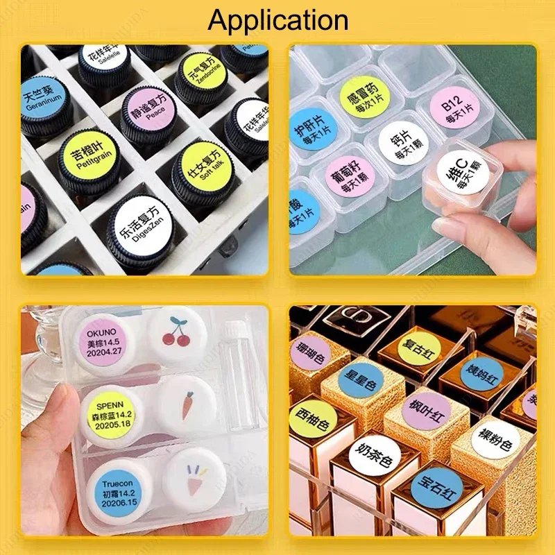 Dia13mm Circular Cosmetic Sticker Beauty Price Tag Waterproof Round Sticky Note Storage Label Paper for D11/D101/D110/H1/H1S
