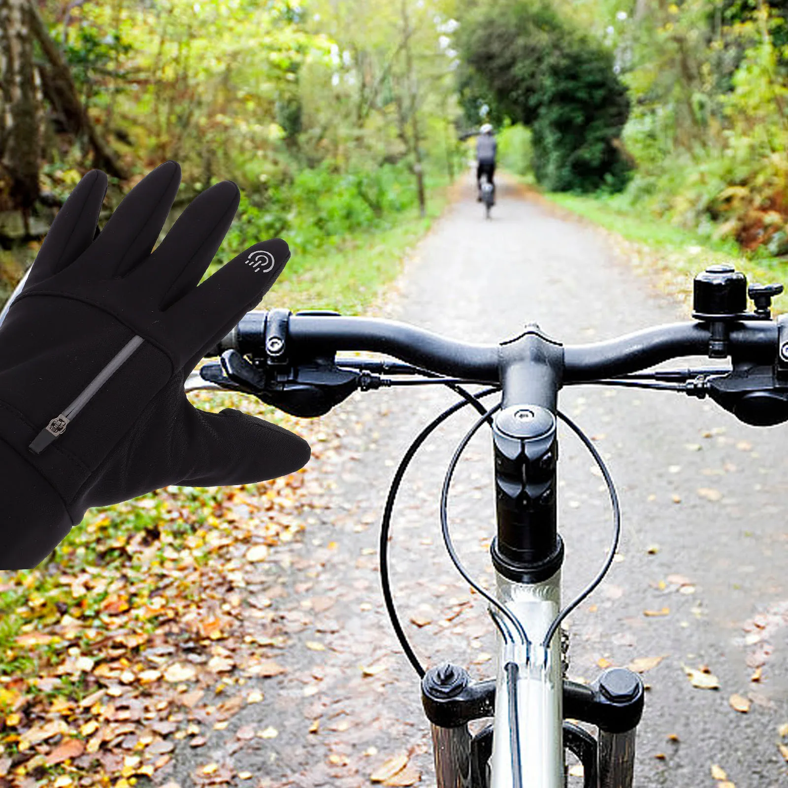 1Pair Windproof Touchscreen Cycling Gloves Outdoor Sports Breathable Wear-Resistant Protective Fitness Gloves for Men Women