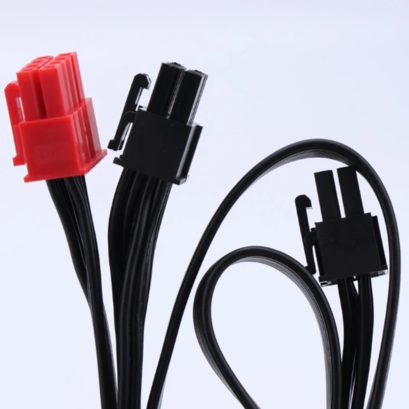 

30cm 12Pin Double PCIe 8Pin Flat Wire Premium GPU Power Connector Black Design 83CF