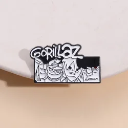 Rock Band Brooch Black and White Comic Commemorative Cartoon Character Metal Badge Wholesale Bag Pins for Clothes Backpack Pin