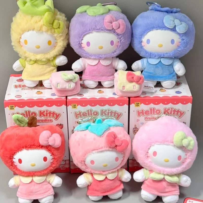 

Genuine Sanrio Hello Kitty Fruity Paradise Series Plush Vinyl Blind Box Bag Pendant Birthday Gift Collectible Ornaments Toy