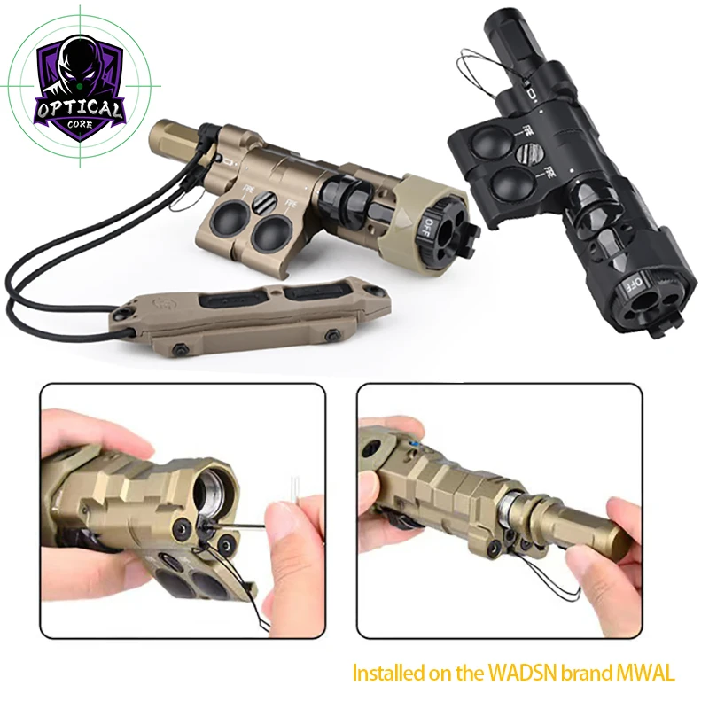 

Tactical Metal MAWL MAWL C1+ Red Dot Green IR Laser Aiming With AA Battery Tail Cover 2.5+2.5MM Plug Dual Remote Pressure Switch