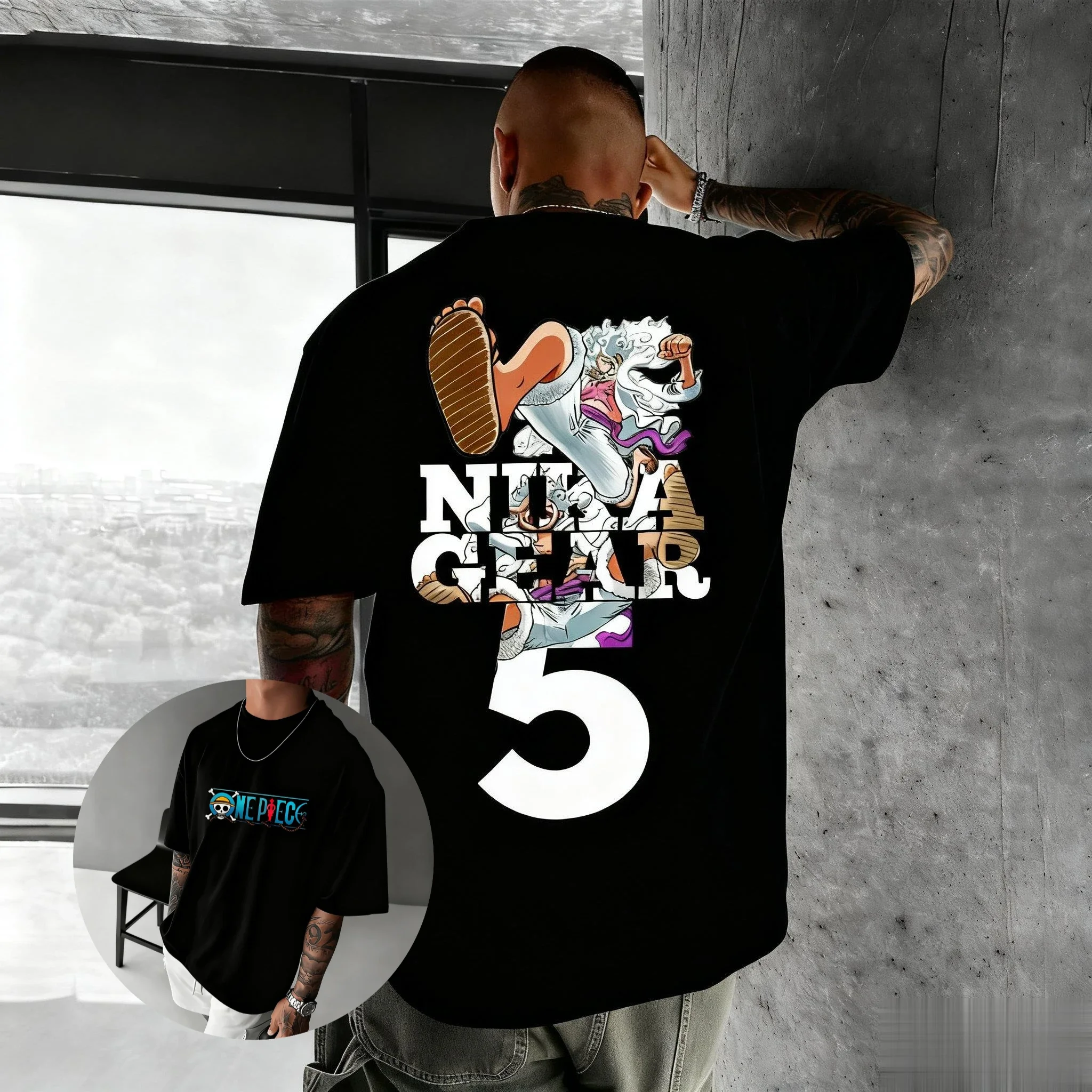 New Summer One Piece Anime Graphic T Shirt Men Women Cotton Casual Short Sleeve Tee  Nika Gear 5 Print Oversized Y2k Tops Trendy