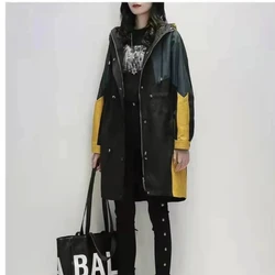 Women's Double Breasted Trench Coats, Korean Classic Windbreaker, Loose Medium Length Female Clothing, Autumn, Winter, New