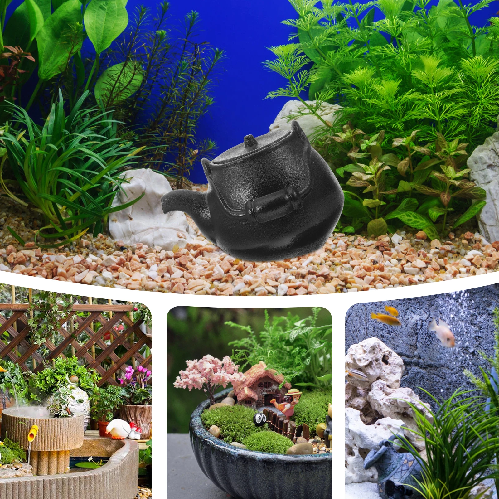 

Fish Tank Waterfall Fountain Circulating Water Ceramic Jar for Indoor Outdoor Home Garden Fountain Decor Ceramic Waterfall Jar