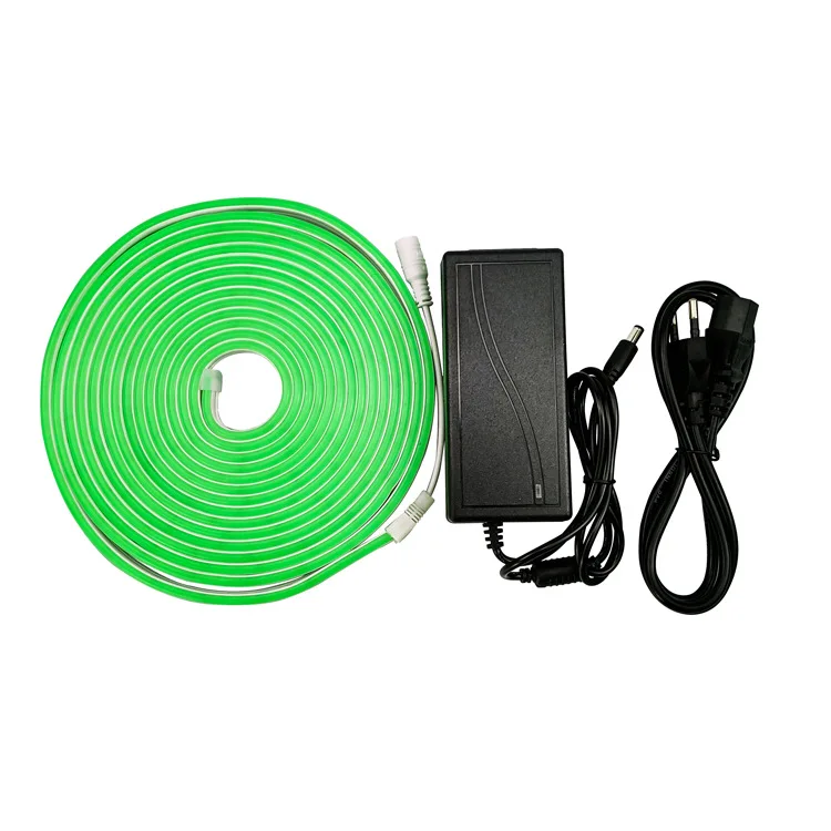 Silicone Neon LED Strip Light, Single Color Strip Set, Free Cut, Luz de corda para quarto, 5m, DC 12V