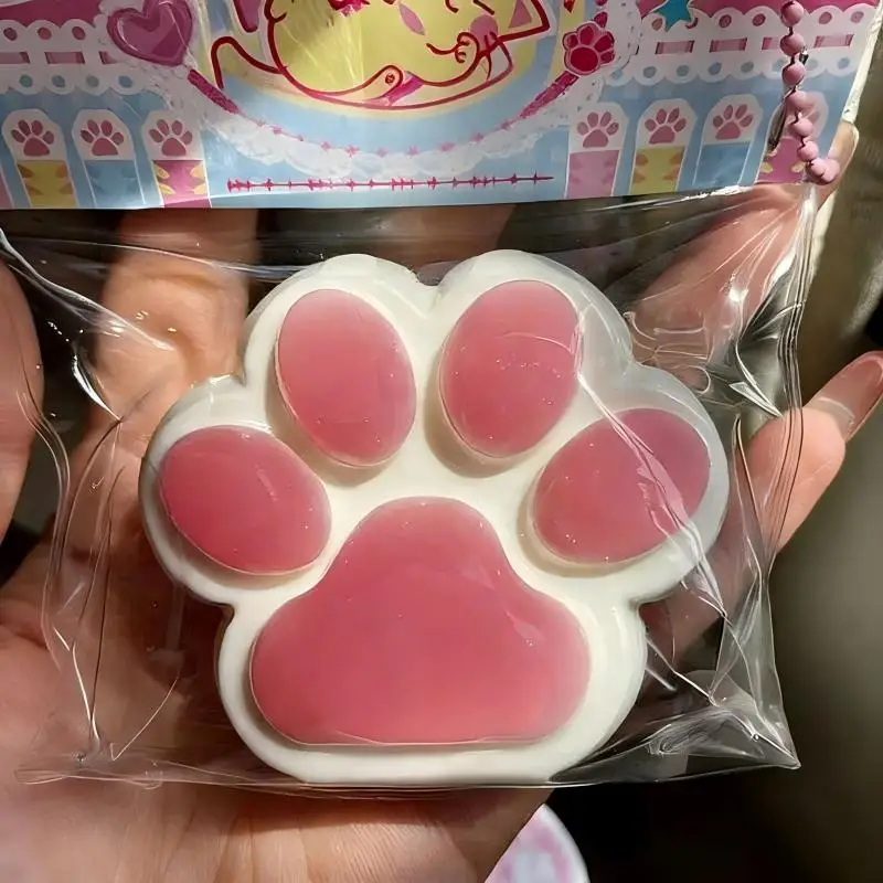 Kawaii Cat Paw Squishy Toys Stress Anxiety Relief Squeeze Toy Fidget Decompression Toys Super Soft Slow Rising for Birthday Gift