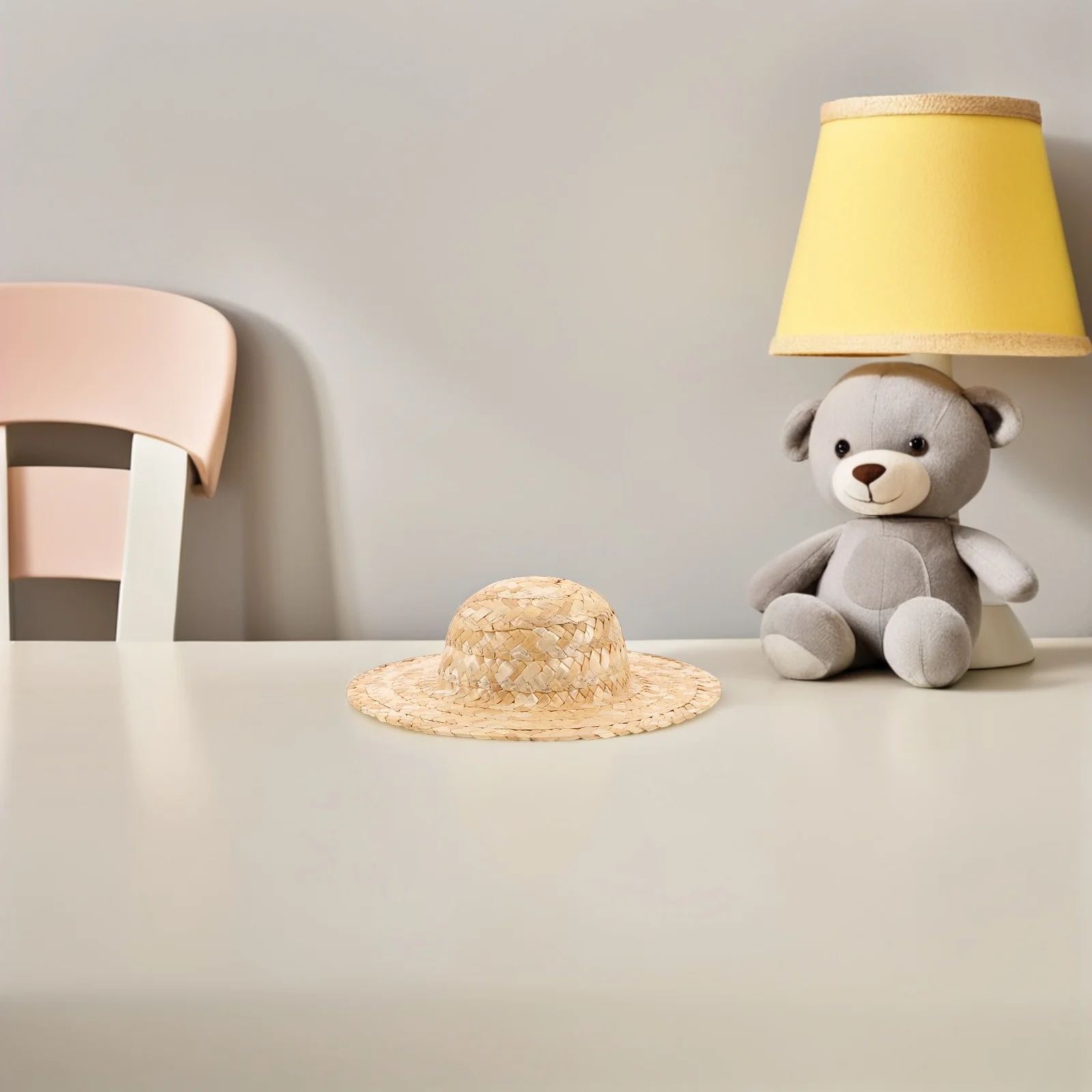 

2 Pcs Straw Mini Hat Hats Craft Small for Crafts Weaving Snowman Miniature