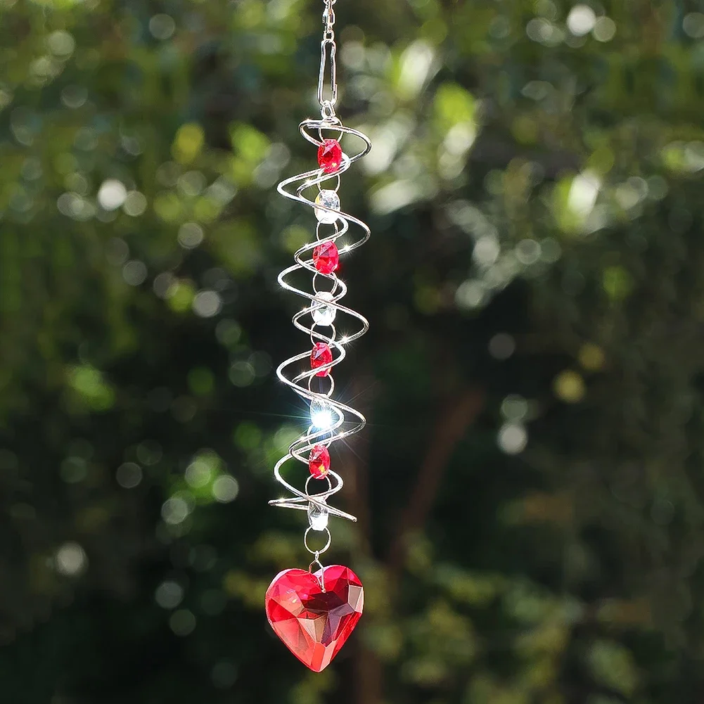 Gorgeous Red Crystal Wind Chimes Brilliant Sparkly LOVE Crystal Pendant Perfect for suncatcher Home Wedding Decor Accessories