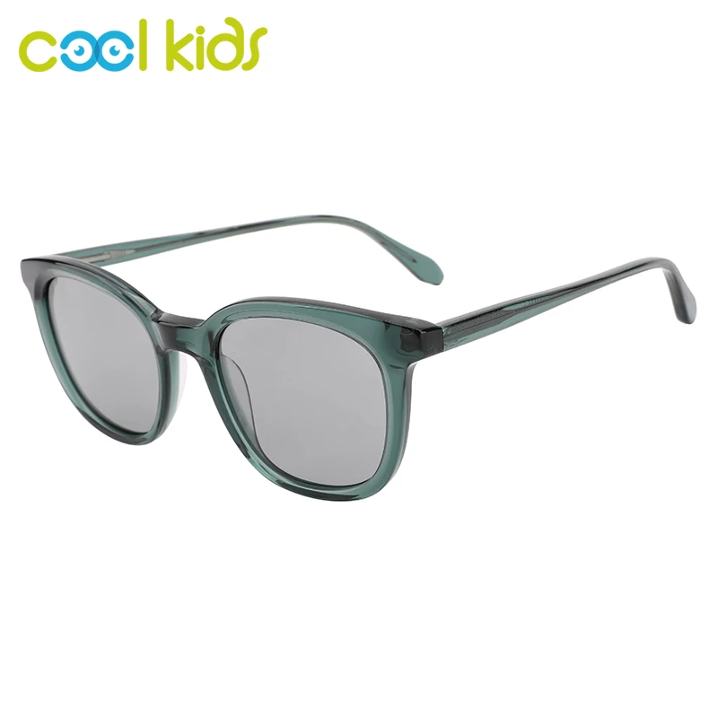 COOLKIDS Unisex TAC Polarized Lens Sunglasses Square Tortoise Fashionable Sunglasses Thin Temple Prescription Eyeglasses WD5085