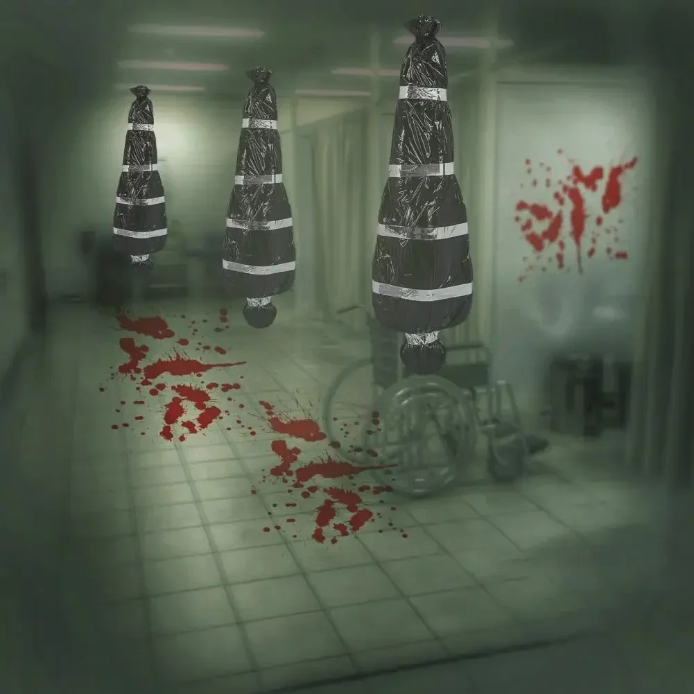 Decoraciones de Halloween, accesorios de víctima muerta para cadáver, decoraciones colgantes para el cuerpo muerto, decoraciones de Casa Encantada de cadáver falso aterrador