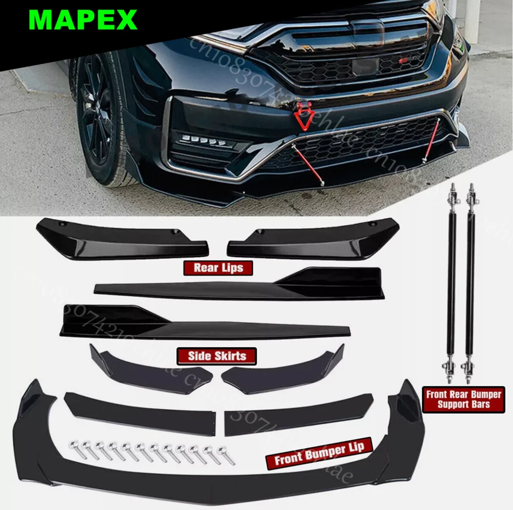 

For Honda CR-V Fit 9 Front Rear Bumper Lip Spoiler Splitter Body Kit Side Skirt Glossy Black