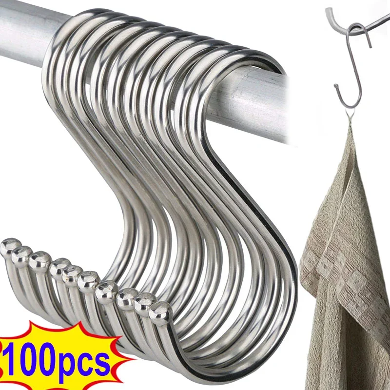 Stainless steel hooks, multifunctional hooks for clothes, bags, towels, homes, kitchens, and bathrooms