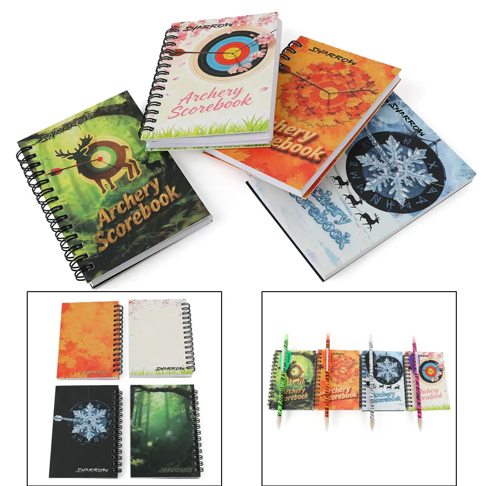 

Archery Score Book Black Pen 50 Paper Mark Notebook Target Competition Score Book Shooting Training Practice Scorebook Portable