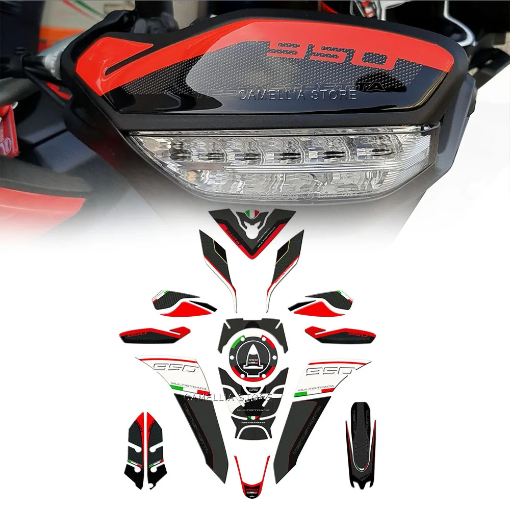 

Motorcycle Sticker 3D Epoxy Resin Waterproof Motorcycle Fuel Tank Floor Protection Sticker for Ducati Multistrada 950 2018 2020