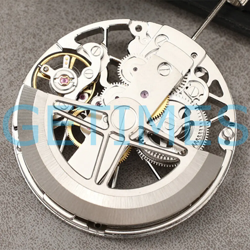 China Made Dandong 8306 Hollow Silver 2 Hands Automatic Mechanical Movement