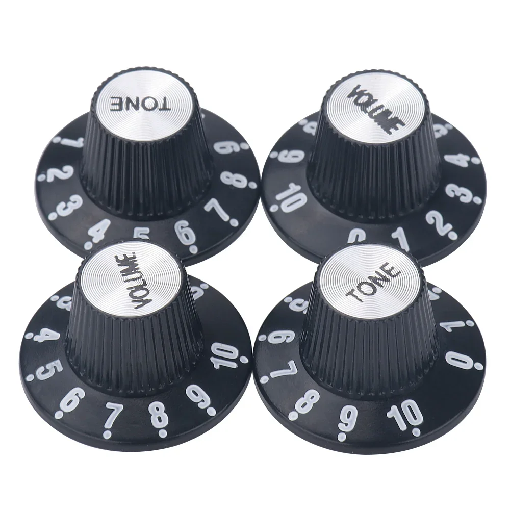 

2pcs /4pcs Electric Guitar Knobs Hight Hat Silver Reflector Volume Tone Speed Control Knob for Bass Guitar Accessories