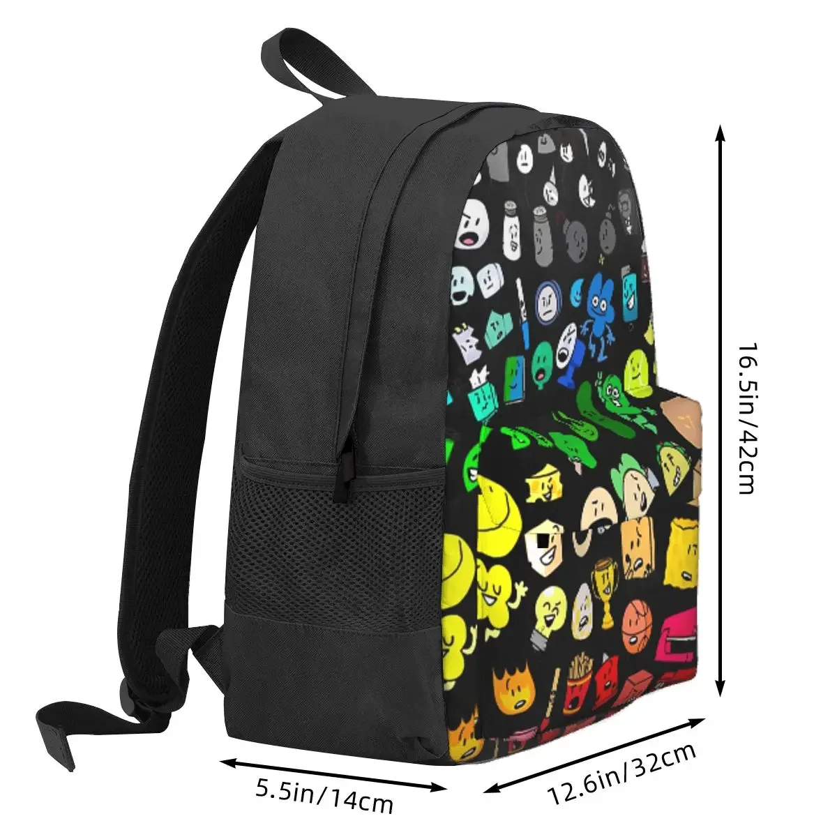 BFDI Inanimate Insanity All Characters Backpack Daypack Large Capacity Children BookBag School Bag Shoulder Bags for Men Women