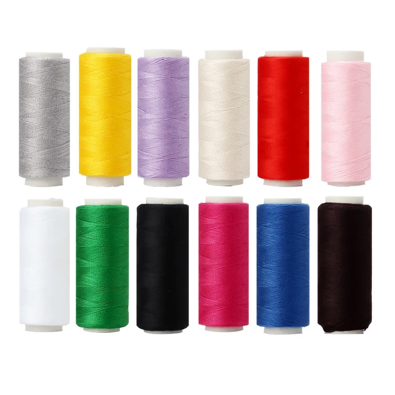 12-farbiges Stickgarn-Set – Polyester-Nähgarn für DIY-Hand-/Maschinenstickerei, Quilten und Basteln