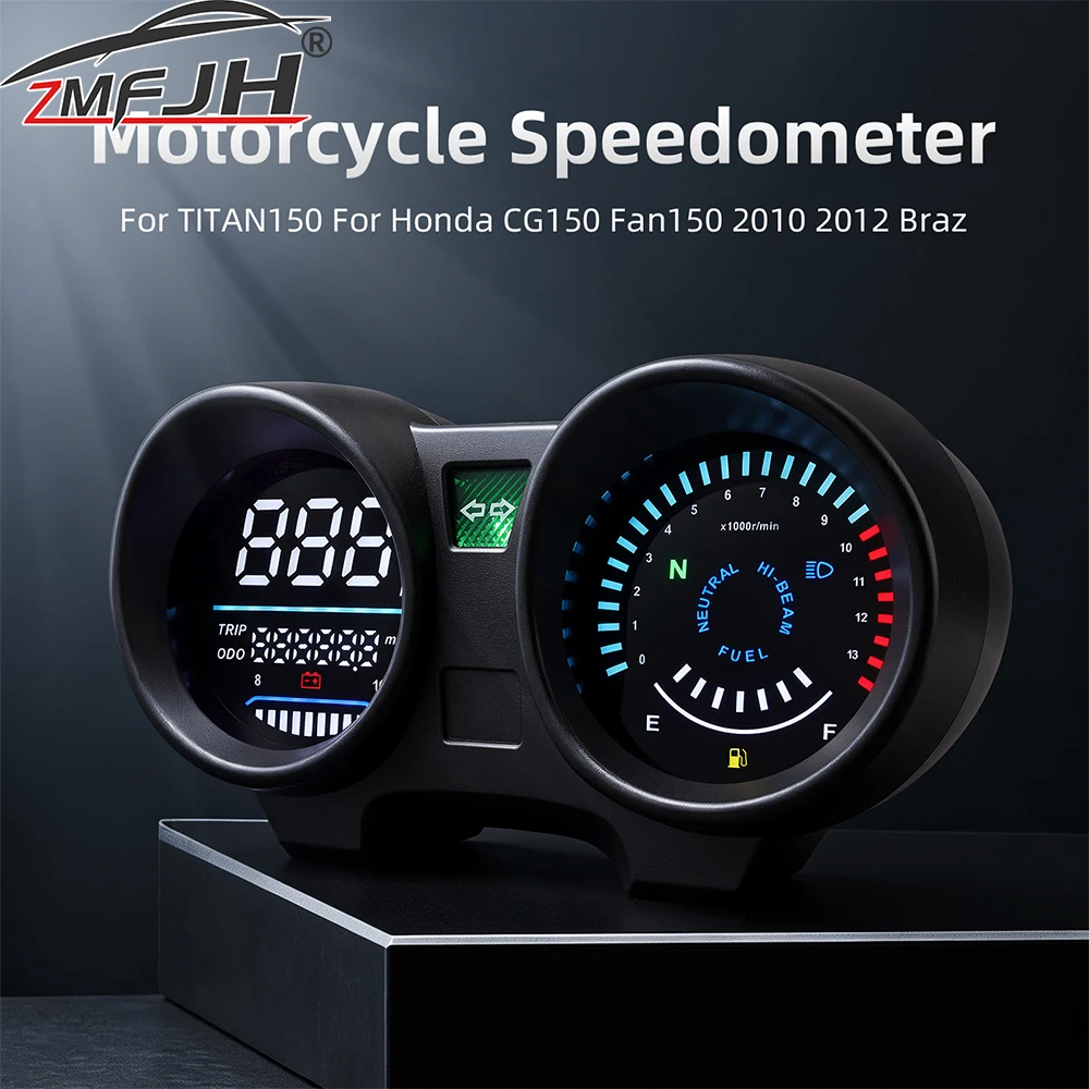 オートバイ用デジタルスピードメータースピードメーターledダッシュボードブラジルチタン150ホンダcg150ファン150-2010-2012新品