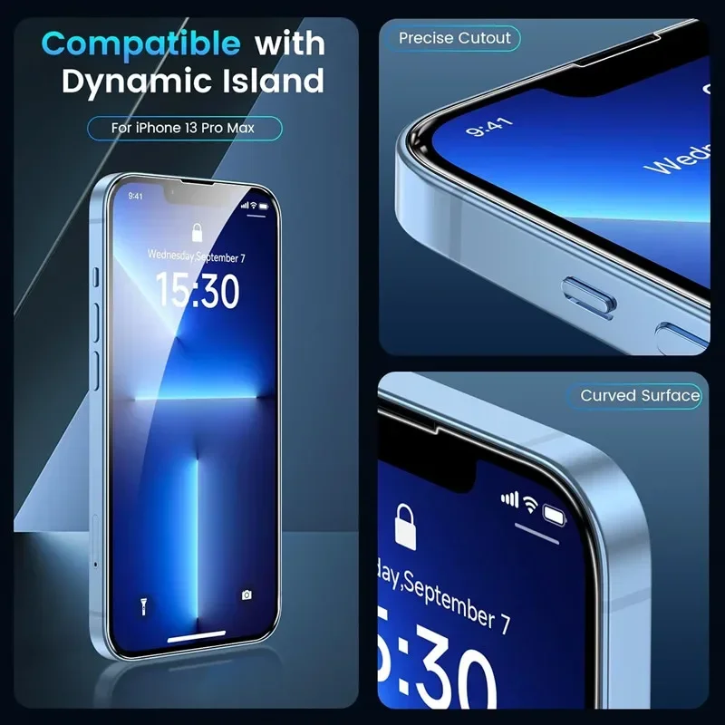 5 Piezas Vidrio Templado para iPhone 15 13 11 12 14 Pro Max Mini Protector de Pantalla para iPhone 16 17 8 Plus X XR XS MAX Vidrio Protector 3