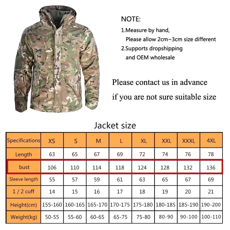 HAN WILD Fleece Jacket Tactical Jackets G8 Jacket Hunting Clothes Hiking Men Clothing Warm Hooded Windbreaker Camouflage Coats