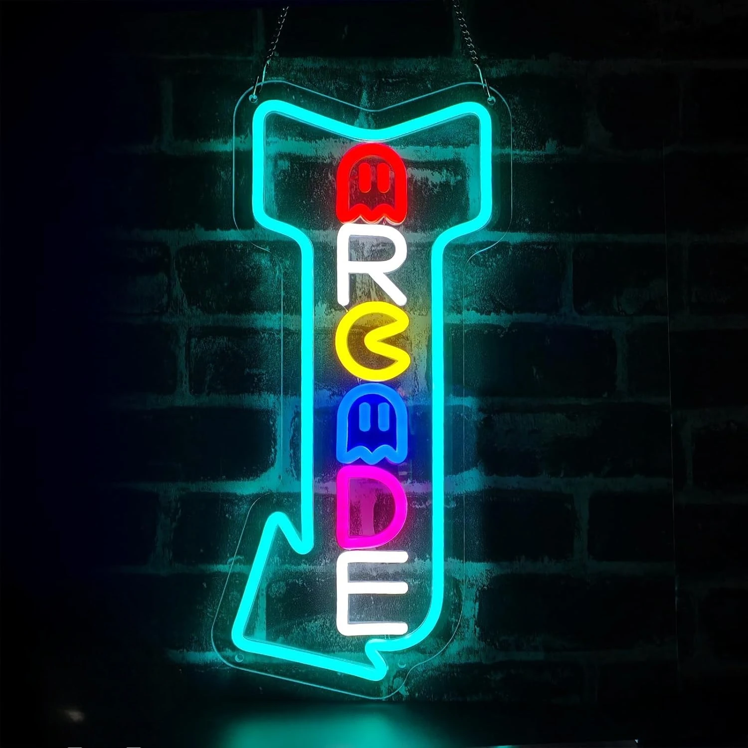 ممر النيون علامات السهم الألعاب LED ضوء النيون عكس الضوء USB ل غرفة الألعاب بار الرجعية ممر مقهى الإنترنت ديكور هدايا للبنين طفل #5