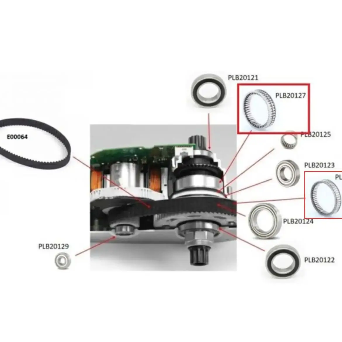 AliExpress CZJPZC Roue Libre pour Axe Central pour Moteurs Ebike Brose Alu (C - T - Tf - S) / S-M Timing Belt PLB20126 PLB20127